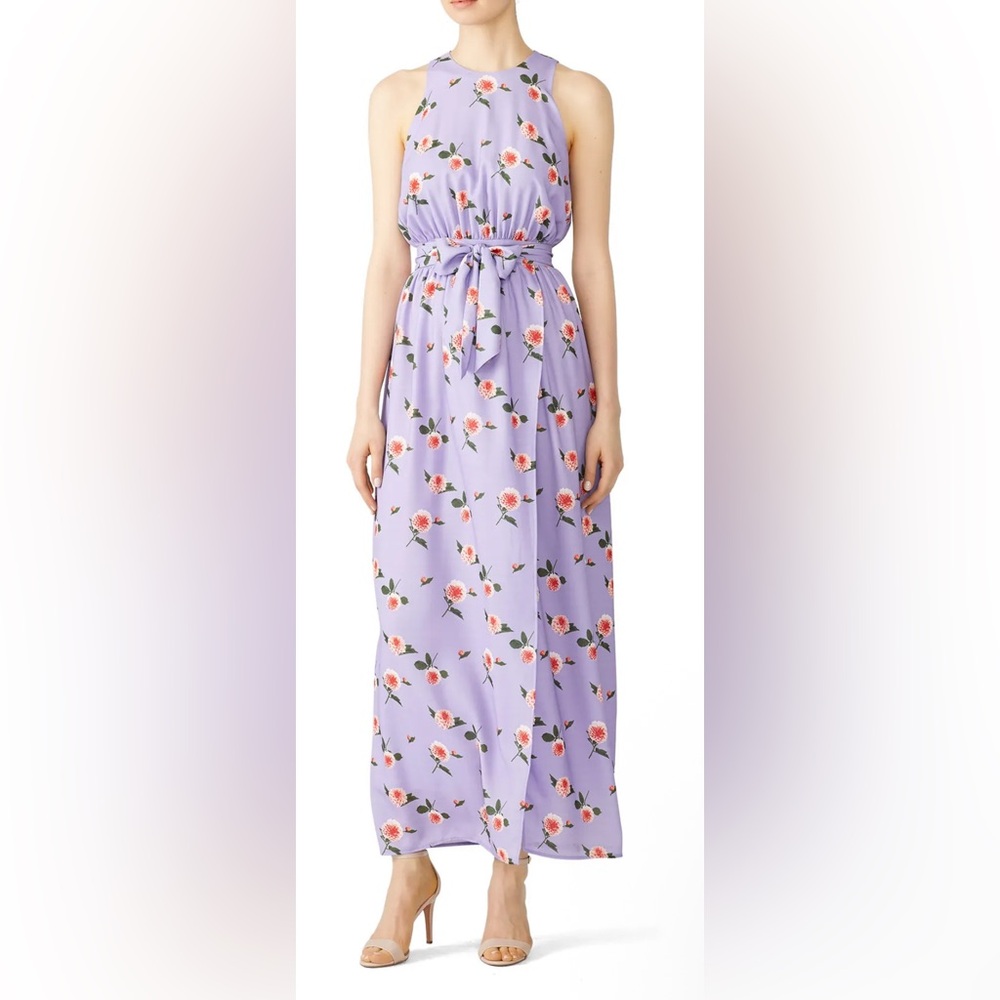 Elegant Floral Lavender Maxi Dress